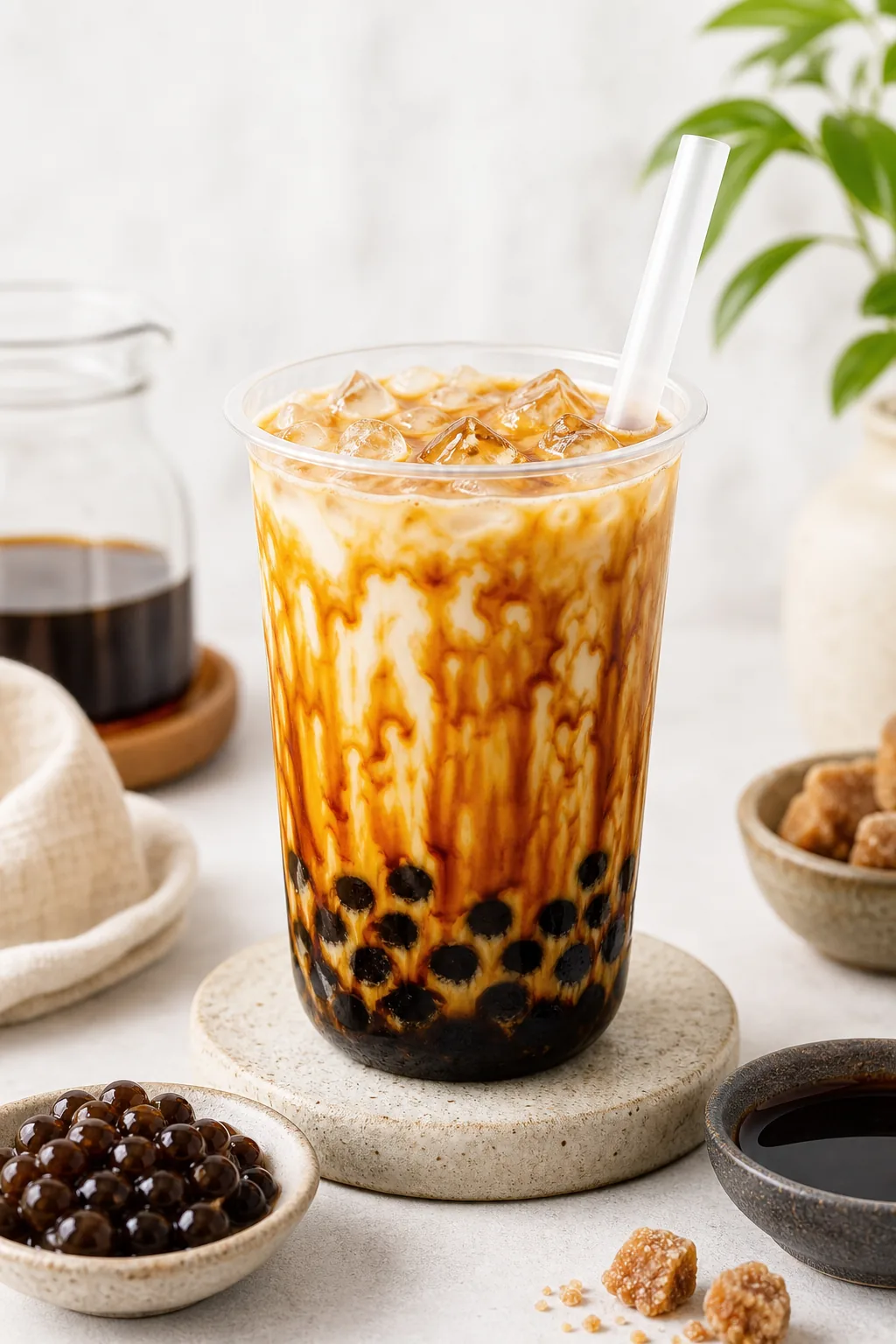 Brown Sugar Syrup pinterest hero finished drink for Boba Bloom