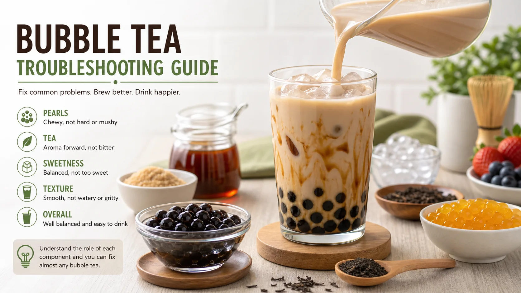 Bubble Tea Troubleshooting Guide ingredients and setup