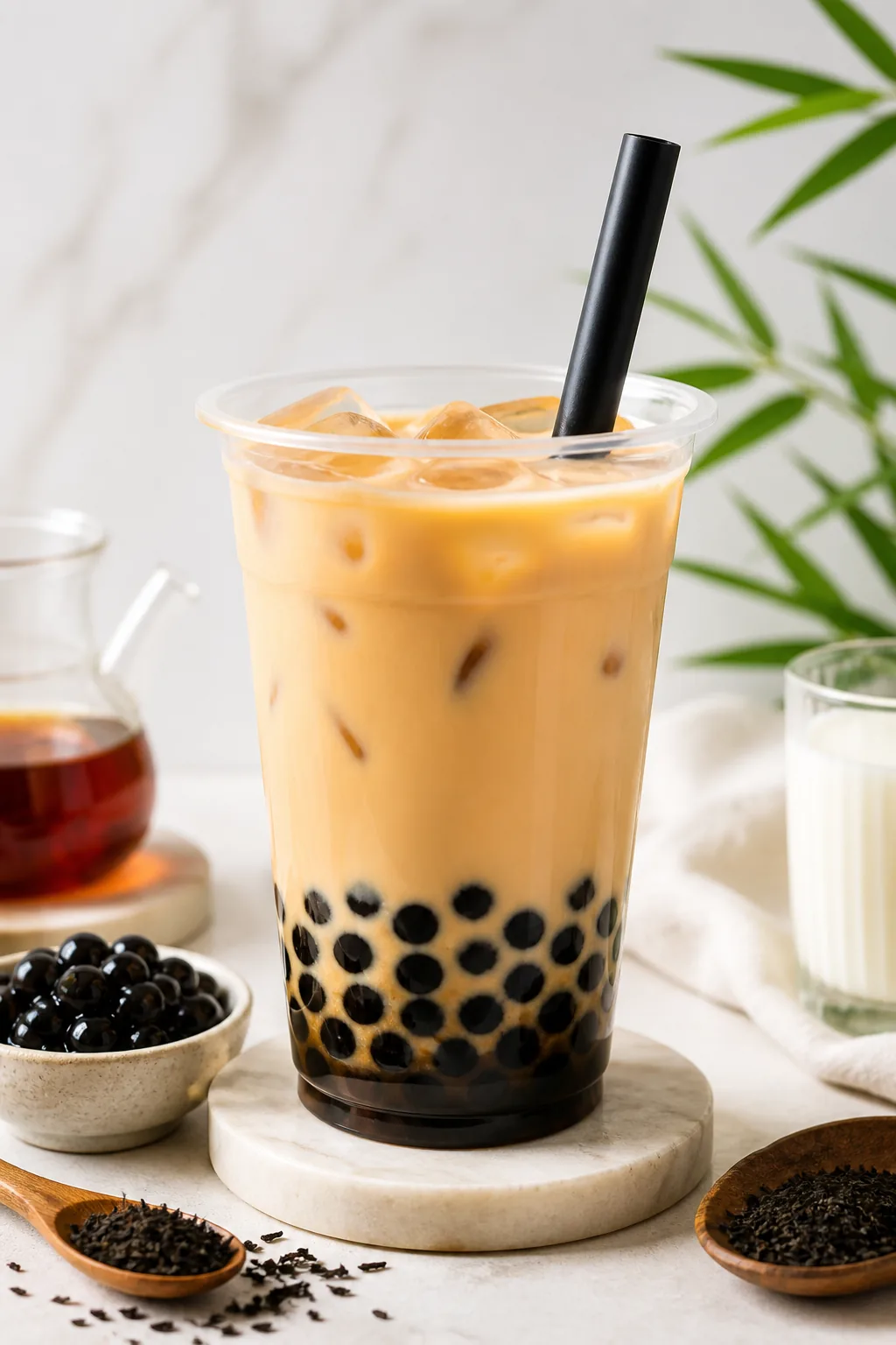 Classic Black Milk Tea pinterest hero finished drink for Boba Bloom