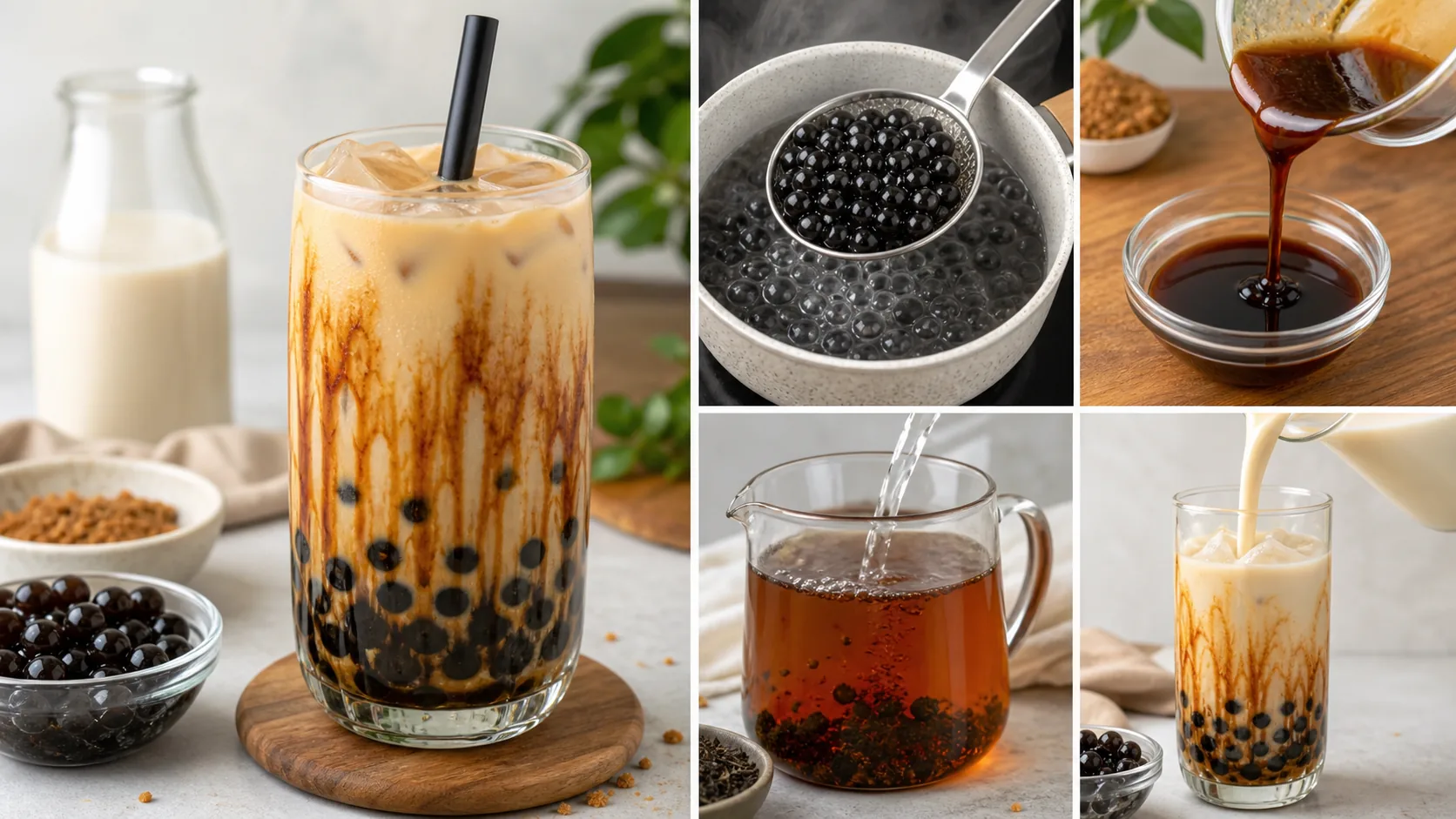 Dairy Free Brown Sugar Milk Tea ingredients and process
