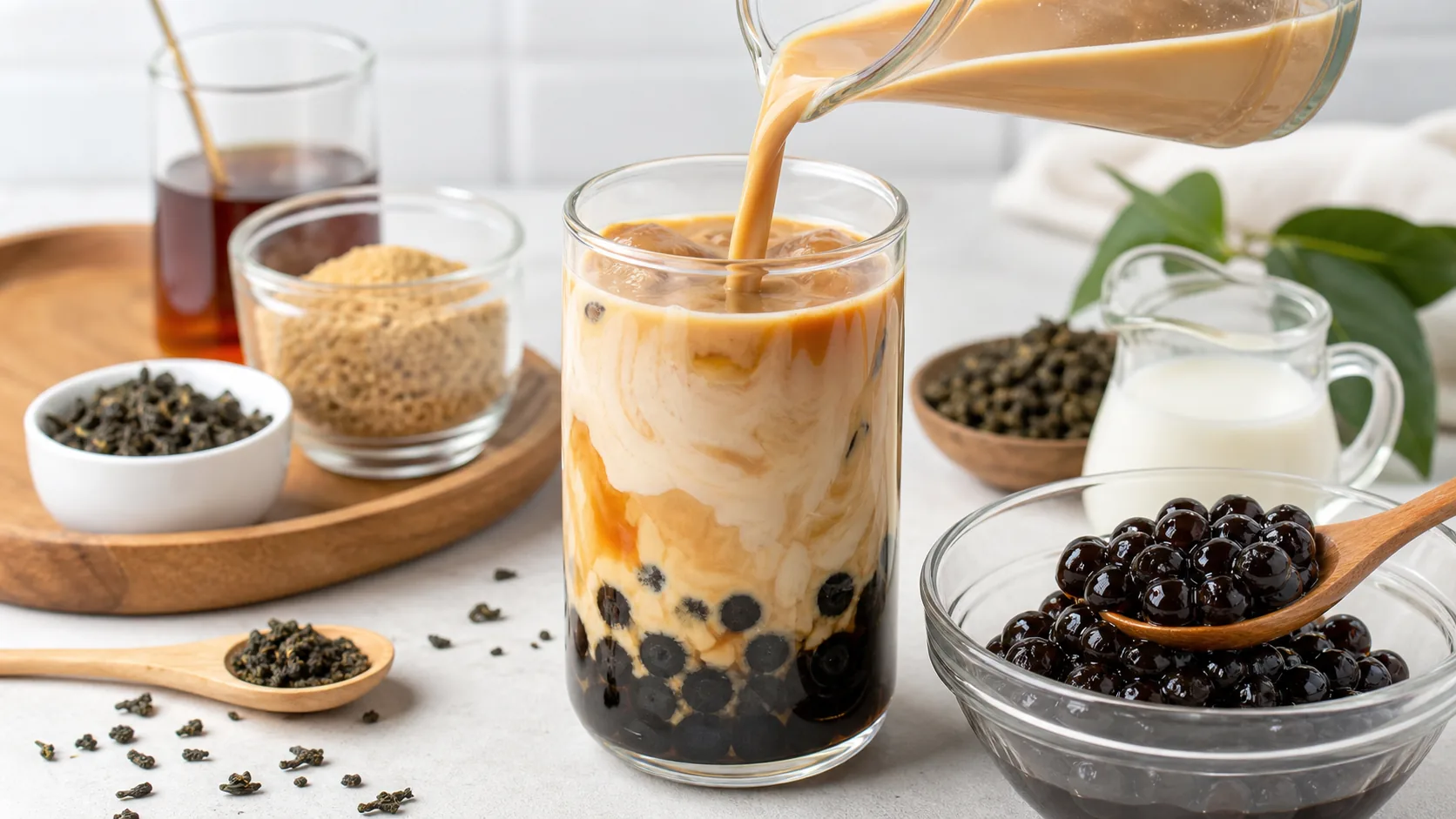 Oolong Milk Tea ingredients and process