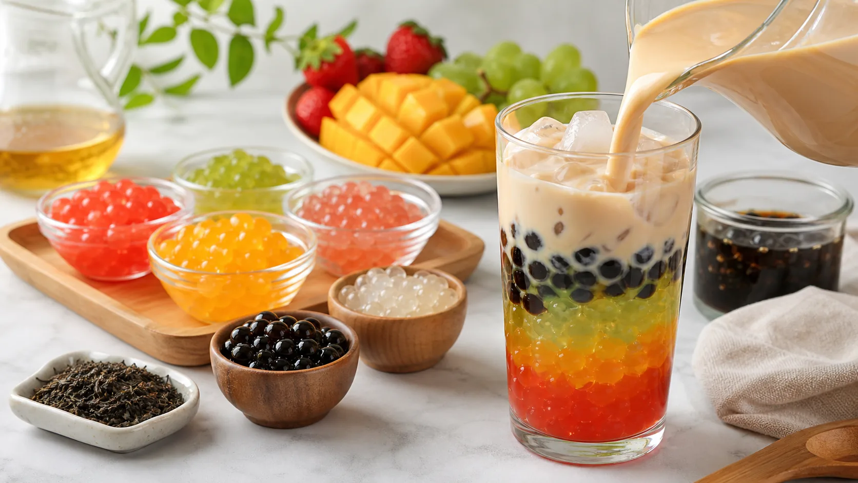 Popping Boba Ideas ingredients and process