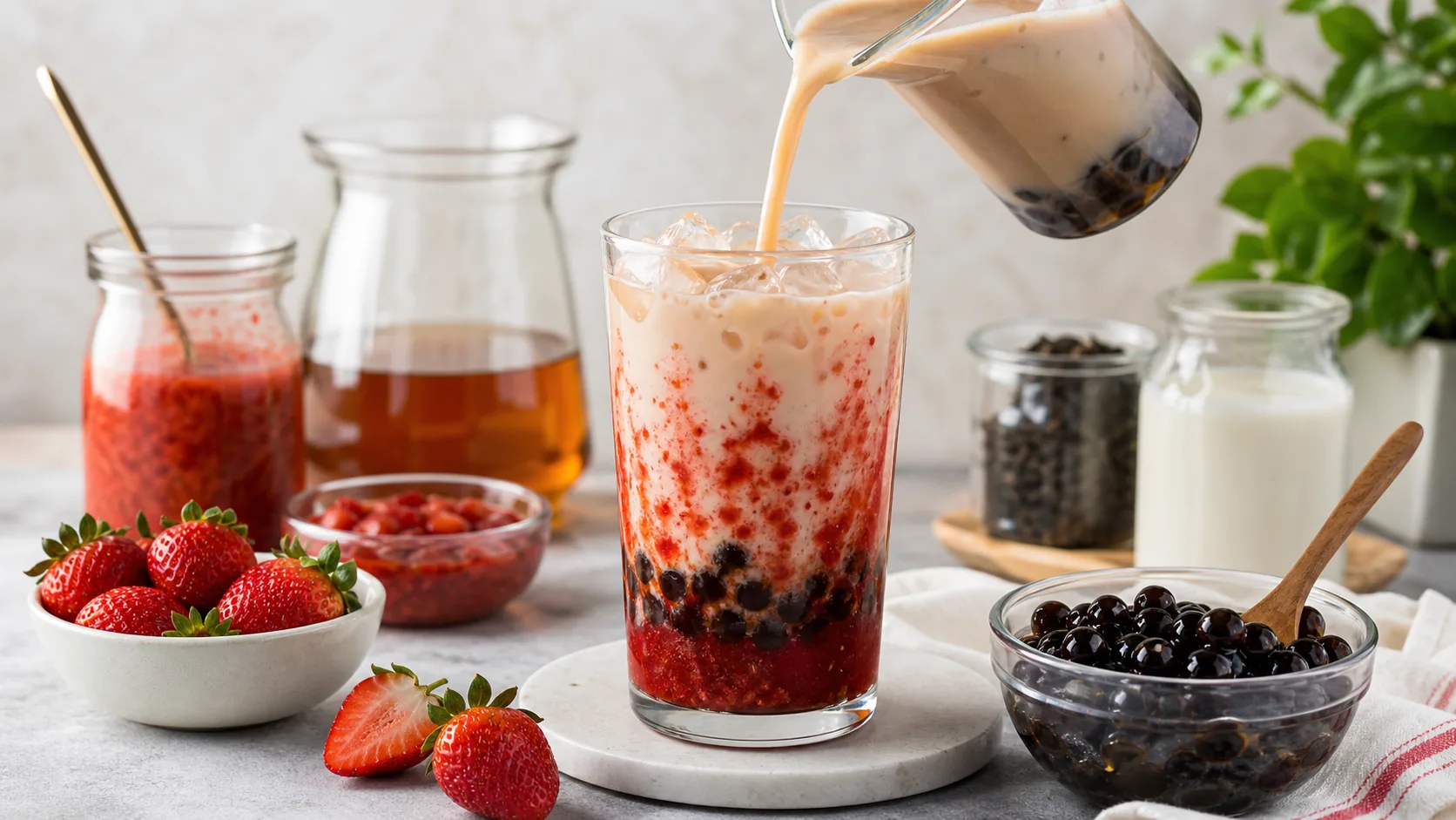 Strawberry Puree for Bubble Tea ingredients and process