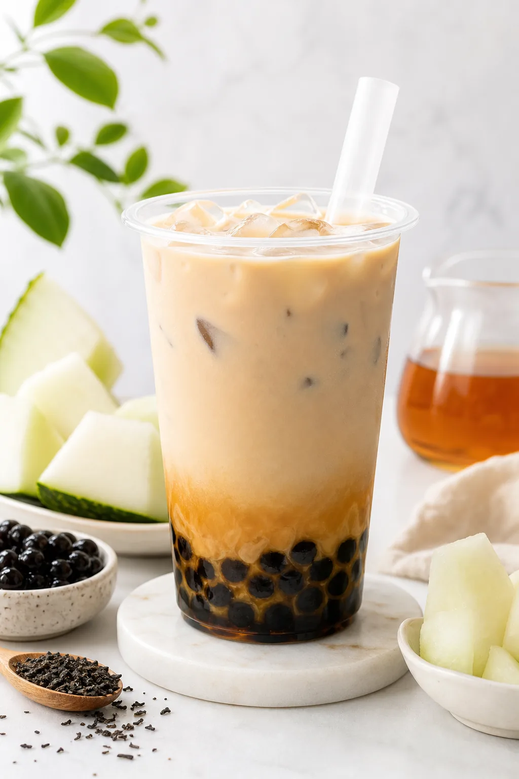 Wintermelon Milk Tea pinterest hero finished drink for Boba Bloom