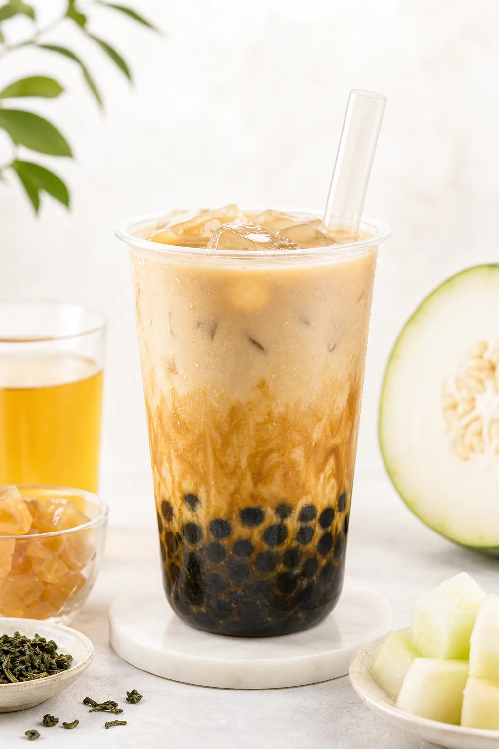 Wintermelon Syrup pinterest hero finished drink for Boba Bloom